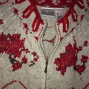 Villager Sport Knit and Embroidered Zip Sweater XL